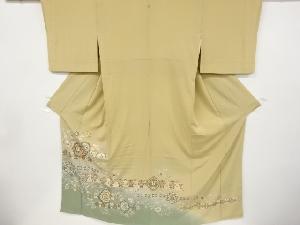 リサイクル　金彩花鳥更紗模様一つ紋色留袖